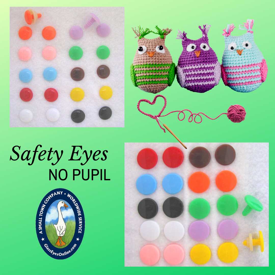 5 PAIRS 9mm AMBER Plastic Owl eyes, Safety eyes, Animal Eyes, Round eyes