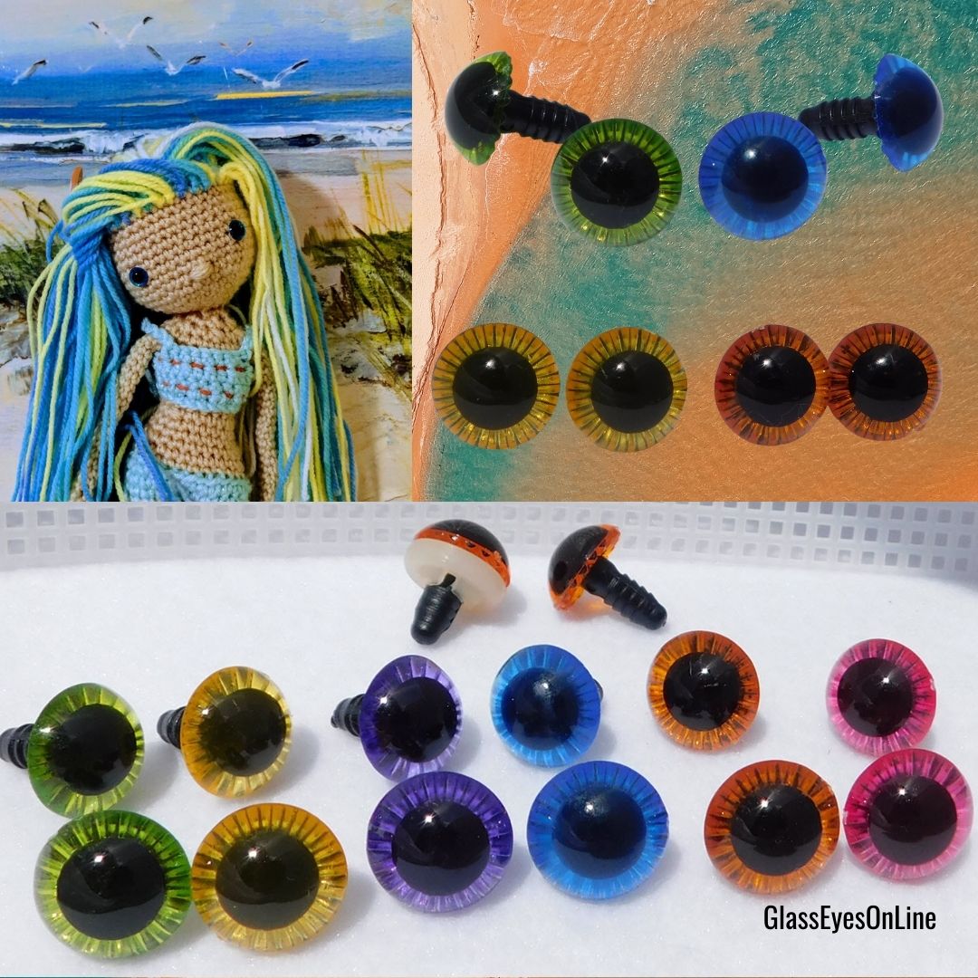 Nelytiya 50 PCS Safety Eyes 10~30mm Large Safety Eyes for Colorful Doll  Eyes Craft Crochet Eyes with Washers Plush Stuffed Animal Eyes for Crochet