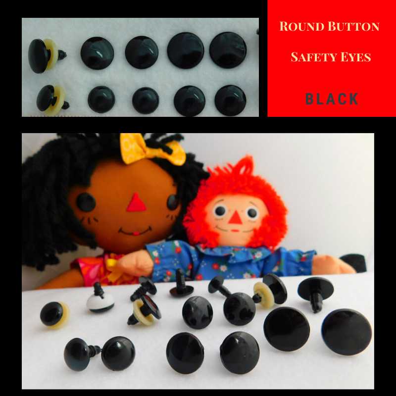 10 PAIR 9mm Safety Eyes, Nose, Button, No Pupil Crochet, Sew, Doll