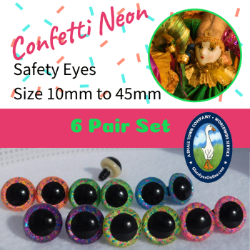 Confetti Neon Handpainted Safety Eyes 