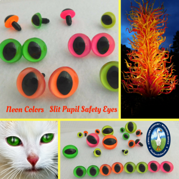 Neon Color Safety Eyes With Slit Pupils 