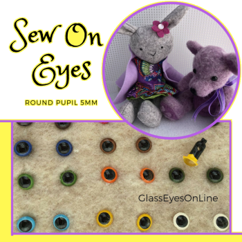 Sew On Eyes Black and Colors