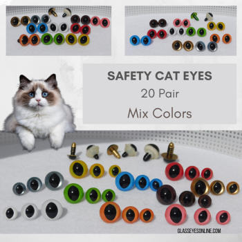5 Pairs 9mm GOLD Plastic Cat eyes, Safety eyes, Animal Eyes, Cat eyes