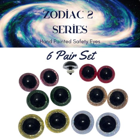Safety Eyes Zodiac-2 Series 6 Pair Set for Sewing Crochet Amigurumi Puppet Making Teddy Bear Making Arts and Crafts