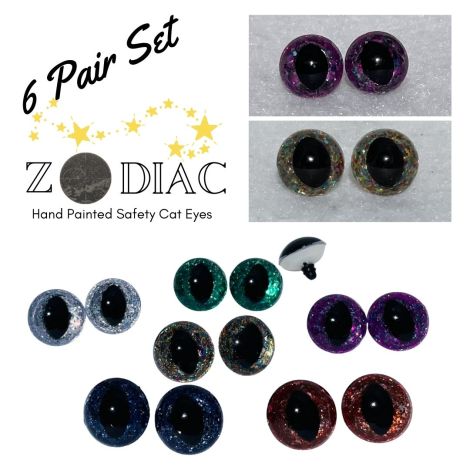Safety Cat Eyes Sets for Sewing Crochet Amigurumi Felting Puppets Arts & Crafts Size 12mm to 30mm 
