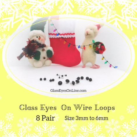 Glass Eyes On Wire Loops Sew On Eyes 