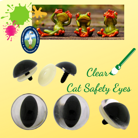 Clear Cat Safety Eyes For Crochet, Sewing, Needle Felting Projects