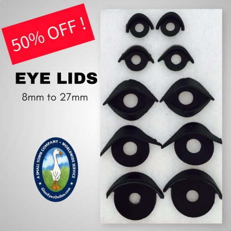 Eye Lids For Safety Eyes On Sale  Use in Teddy Bears, Dolls, Plush Animals, Fantasy Creatures Sewing Crochet Amigurumi Knitting Arts and Crafts