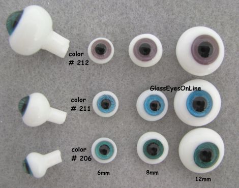 LAUSCHA GLASS HAND BLOWN  DOLL EYES IN LIGHT SANDSTONE VARIETY OF SIZES 