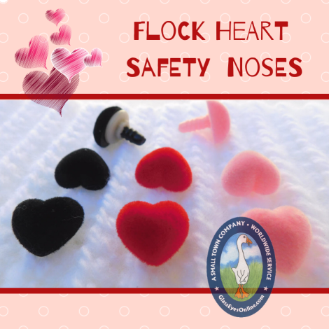 Flock Heart Safety Nose For Crochet, Sewing, Amigurumi