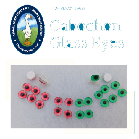 Glass Eye Cabochons for Sculpture, Carving, Polymer Clay, Jewelry Design, Needle Felting, On Sale