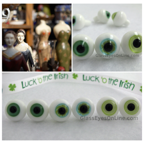 Green Glass Doll Eyes 