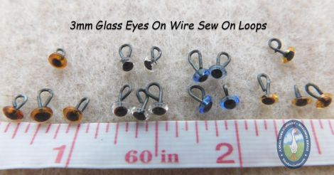 CLEAR GLASS TEDDY EYES ON WIRES IN A VARIETY OF SIZES 