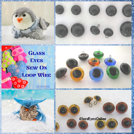 Glass Sew On Wire Loop Eyes For Sewing, Needle Felting, Sculpture, Carving, Arts & Crafts Teddy Bears, Dolls, Plush Animals 