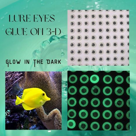 Glow in The Dark Craft Eyes 5mm 6mm 8mm   Use in greeting cards, fish lures, halloween crafts