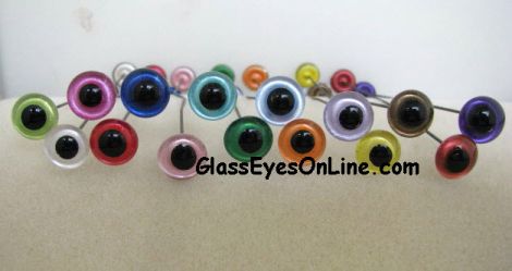 Glass Eyes Hand Painted Iridescent Colors