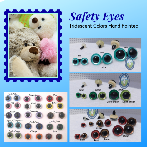 Safety Eyes Iridescent Colors Sew Crochet Teddy Bear Doll