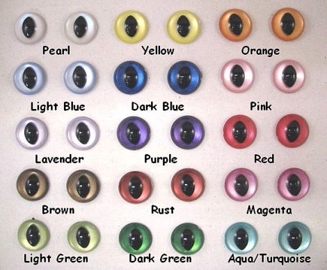 Slit Pupil Safety Eyes Mix Colors Cat Eyes Iridescent Colors