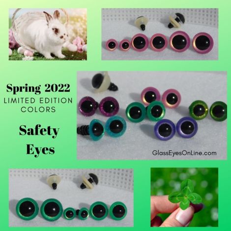 Safety Eyes Hand Painted For Spring Arts and Crafts Projects.  Use in Sewing, Crochet, Amigurumi, Needle Felting, Knitting to make Bunny Rabbits, Chickens, Gnomes, Dolls, Teddy Bears, Kitty Cats