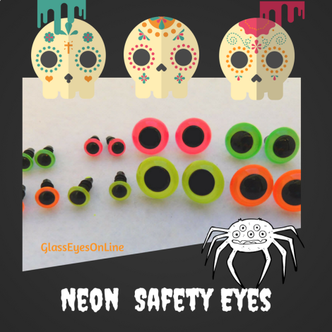 Buy Neon Safety Eyes For Halloween Sewing Crochet Arts & Crafts  Use in Skeletons Spiders Witches Jack O'Lanterns Spooky Characters and Ghosts