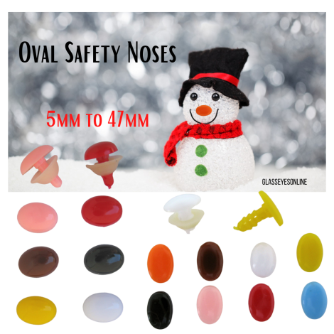 Oval Safety Noses Buttons Eyes For Sewing Crochet Amigurumi Needle Felting Arts & Crafts 5mm to 47mm