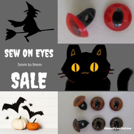 Sew On Slit Pupil Craft Eyes for Kitty Cats, Dragons, Monsters, Fantasy Creatures, Arts & Crafts