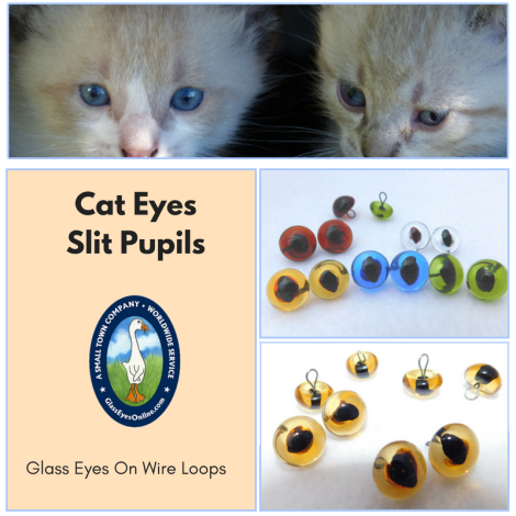 Cat Eyes Glass Eyes On  Loop Wire 