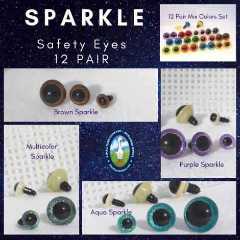 12 Pack Glitter Safety Eyes