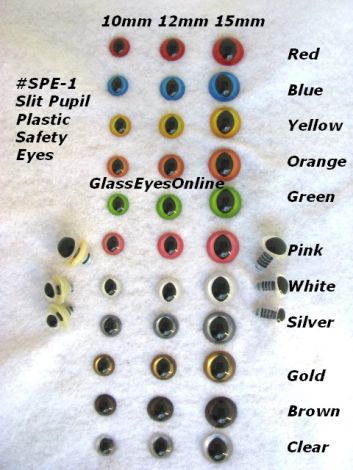 12 PAIR 18mm Safety Cat Eyes CLEAR SLIT Kitty Cat, Dragon, Frog, Sew,  Crochet
