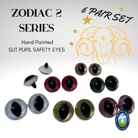 Safety Eyes Slit Pupil in Zodiac Series hand painted for sewing crochet amigurumi puppetry needle felting arts & crafts