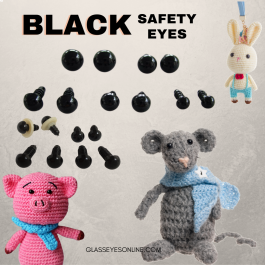 Black Safety Eyes Plastic Eyes for Amigurumi Stuffed Animals Pick Size 