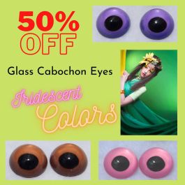 Glass Cabochon Iris Puppet Eyes - OYSTER