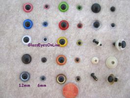 Safety Eyes Assortment 22 Pair Choose Size 6mm to 12mm