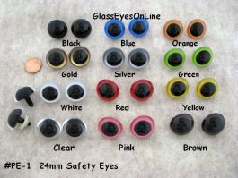 14mm Black Safety Eyes/Plastic Eyes - 20 Pairs