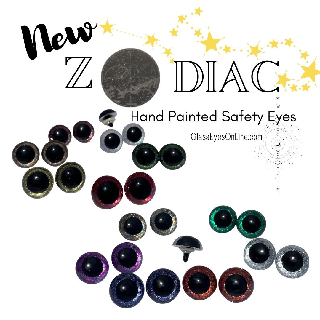 12 PAIR 14mm or 15mm or 16mm BLACK Safety Eyes With Washers for