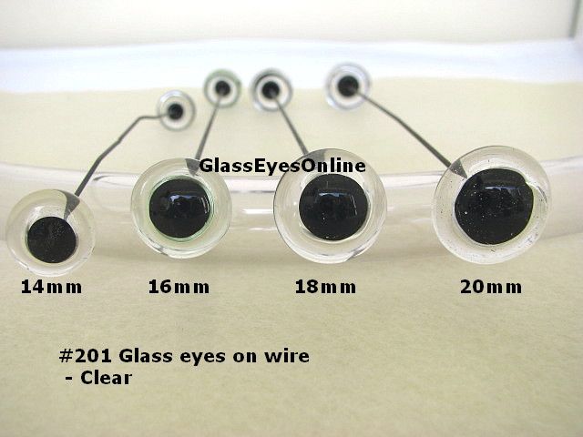 1 Pair 7 MM Glass eyes for teddy bear/artist bear Black 
