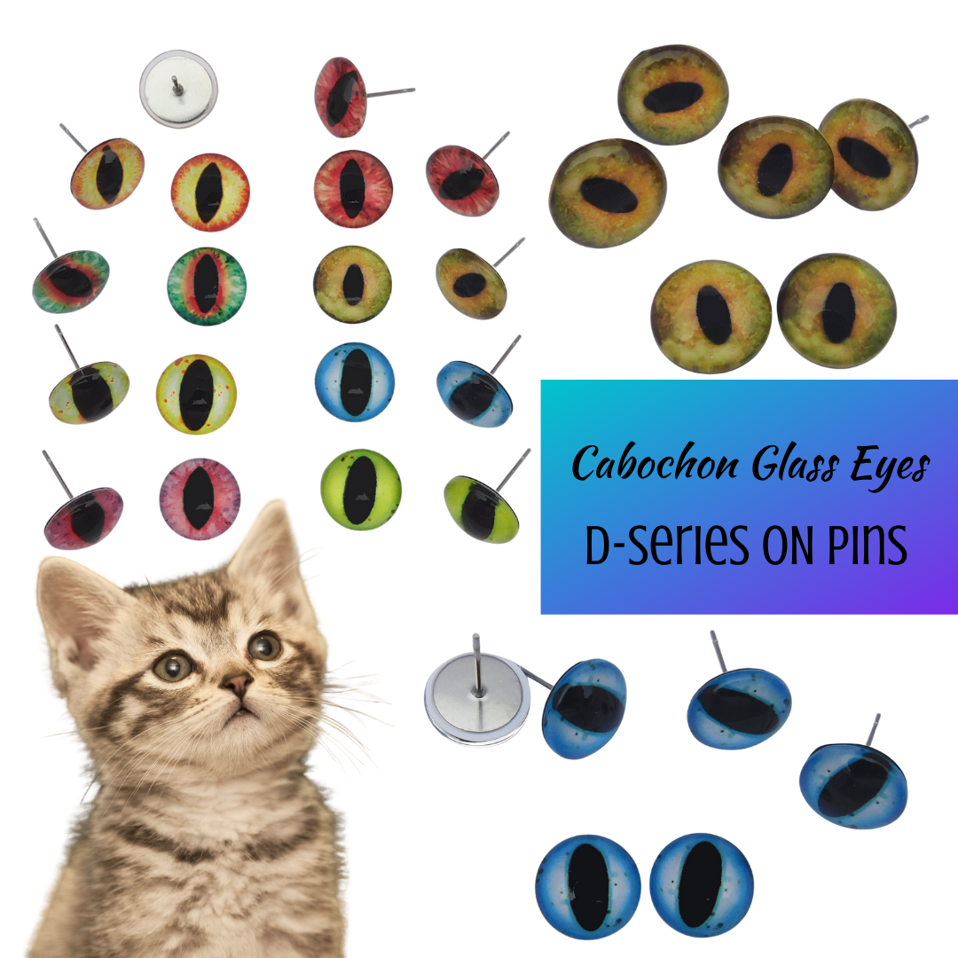 Glass Eye Cabochons On Wire Pins D Series 1 Pair