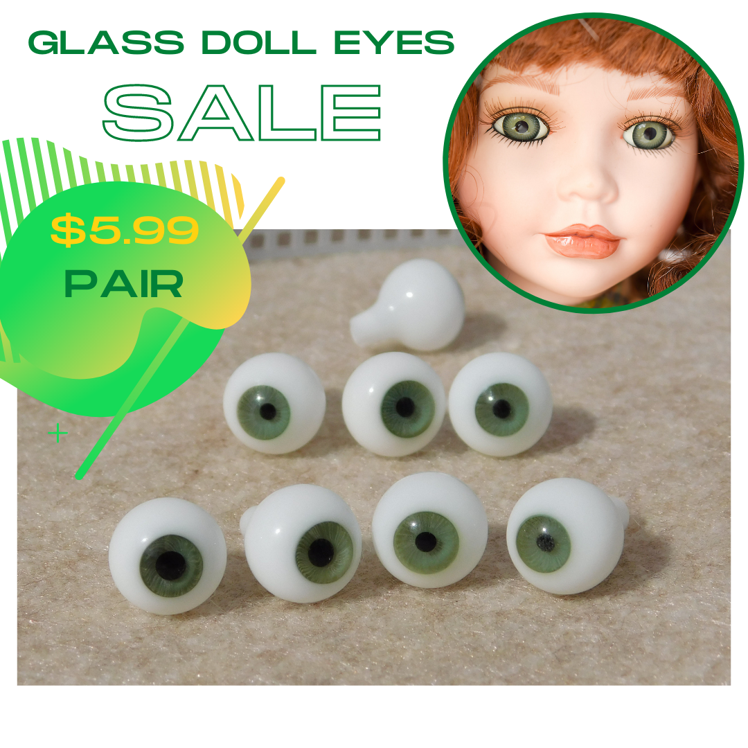 Glass Doll Eyes Mouth Blown Hand Crafted