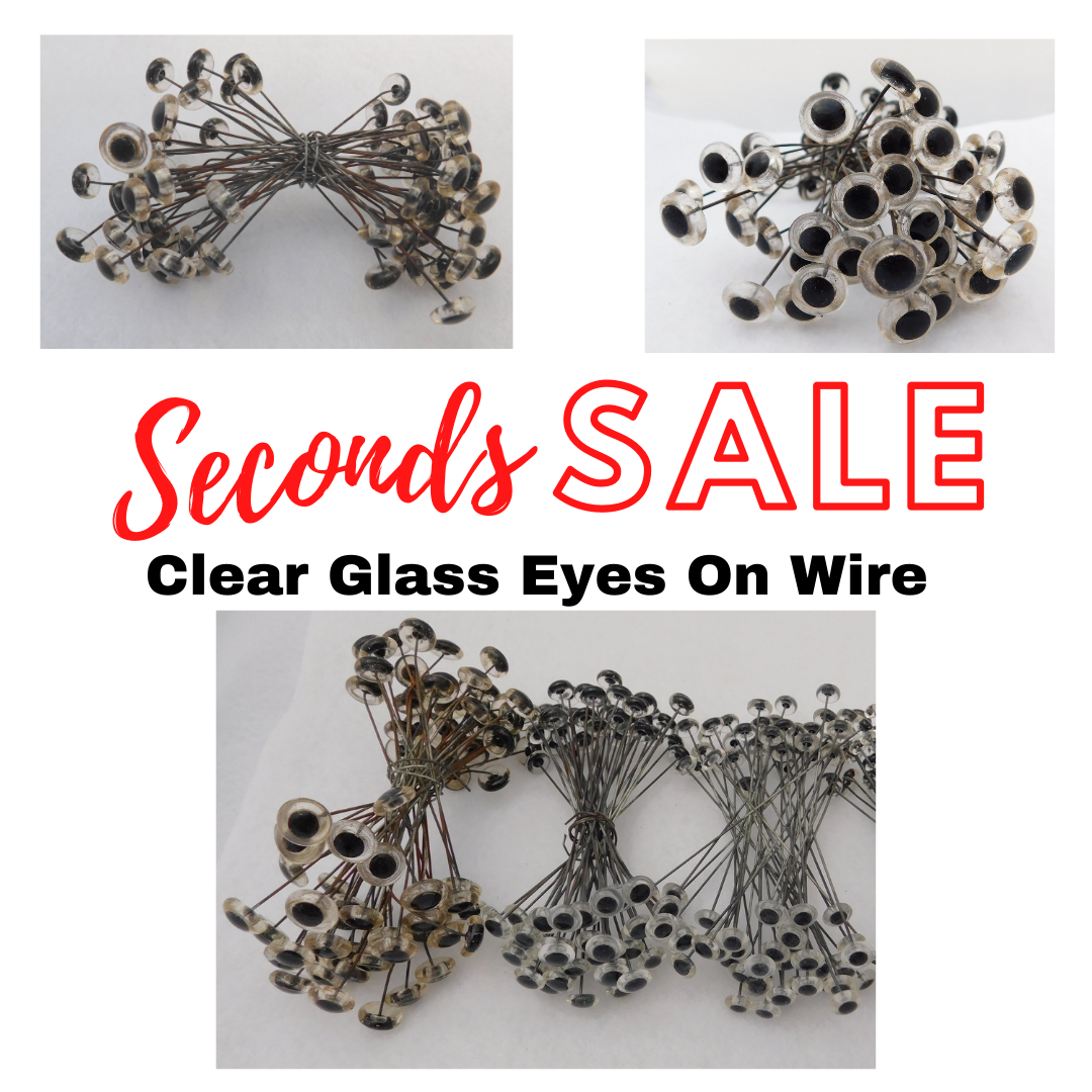 Clear Glass Eyes On Wire SECONDS SALE