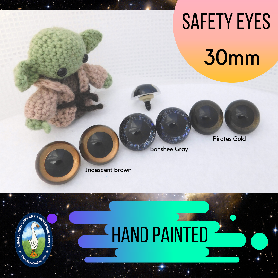 30mm Safety Eyes Hand Painted For Fantasy Character 1 Pair