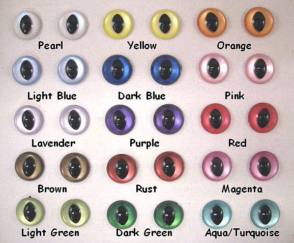 Colorful safety eyes 15mm - 10 pairs