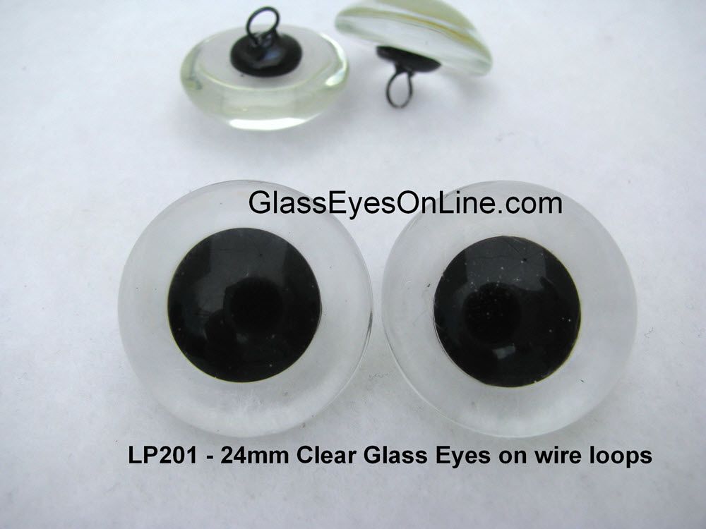 Clear Glass Eyes On Wire Loops For Teddy Bears And Dolls
