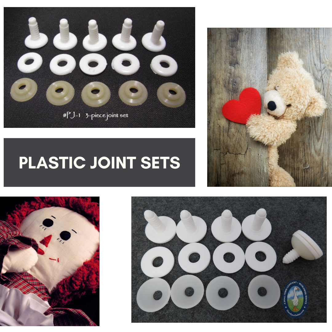 PLASTIC WITH  SAFETY LOCKS 3 PIECES/SET TEDDY BEAR/ DOLL JOINTS 5 SETS 45 MM 