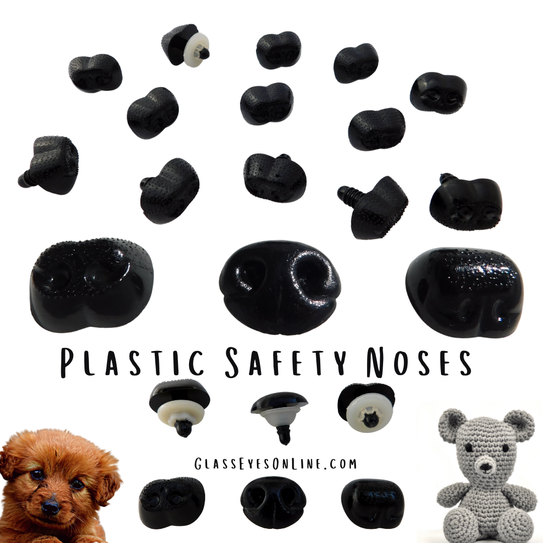 30 Oval Plastic Safety Noses, Buttons, Eyes 16mm For Teddy Bear
