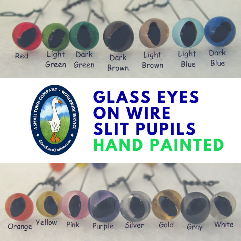 Glass Eyes On Wire Hand Painted Monochrome Color