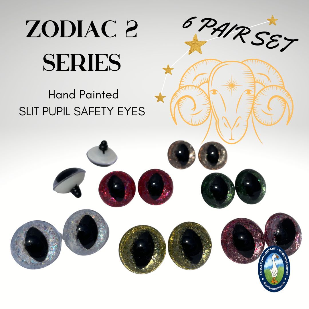 6 Pair Safety Eyes Slit Pupil Zodiac Set